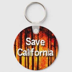 Save California from Wildfires Keychain