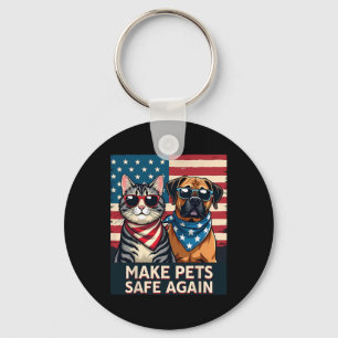 Save Cats Dogs Make Pets Safe Again Keychain