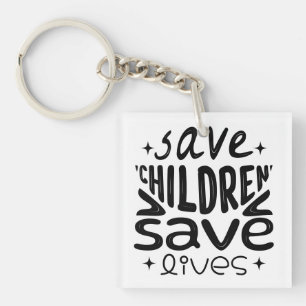 Save Children, Save Lives Favor Tags Keychain