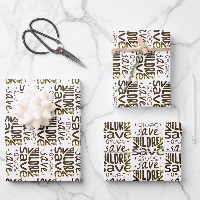 Save Children, Save Lives Wrapping Paper Sheet (Front)