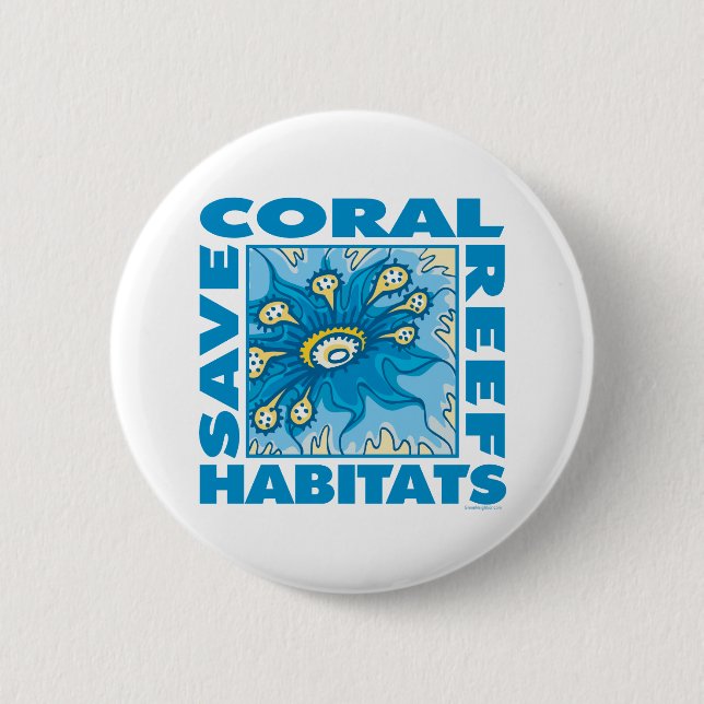 Save Coral Reefs 2 Inch Round Button (Front)