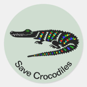 Save  CROCODILES  Conservation- Wildlife - USA - Classic Round Sticker