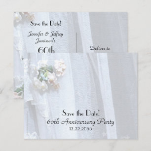 Save Date 60th Wedding Anniversary Announcement Postcard