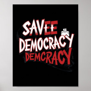 Save Democracy. Sticker Poster