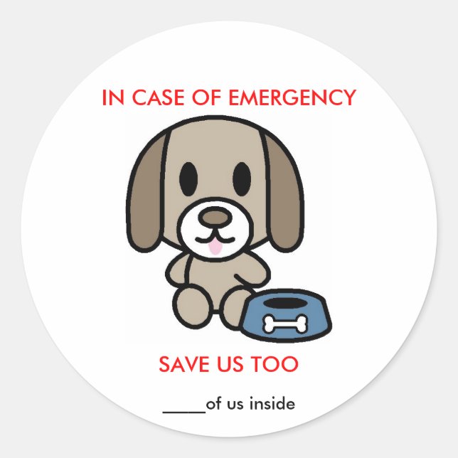 Save Dog Emergency Classic Round Sticker (Front)