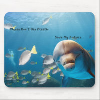 Save dolphins mouse mat, environmental message