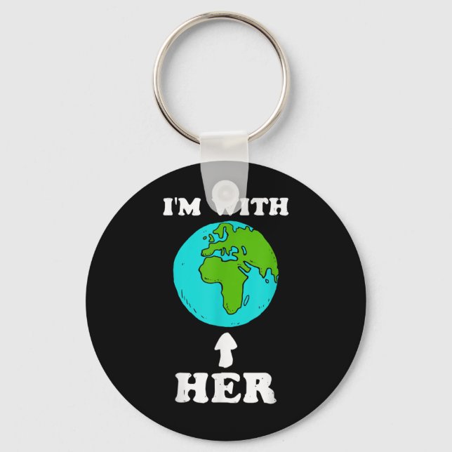 Save Earth Climate Change Recycling Environmental  Keychain (Front)