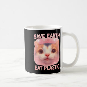 Save Earth Eat Plastic Cute Kitten Ironic Climate Coffee Mug