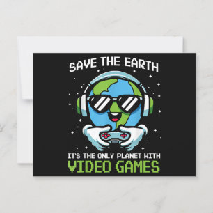 Save Earth Gamer Design - Funny Earth Day Video Ga Postcard