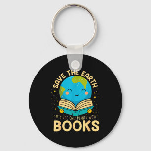 Save Earth It´s Only Planet With Books Reader Eart Keychain