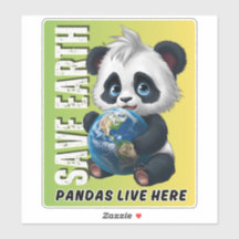 SAVE EARTH Pandas live here - Sticker Jour des ter