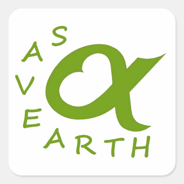 save earth planète square sticker (Front)