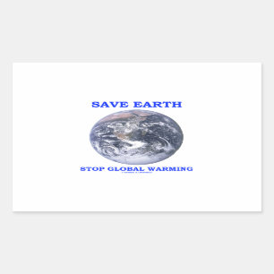 Save Earth Stop Global Warming (Blue Marble Earth) Sticker
