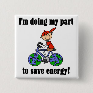Save Energy Environmental Tshirts and Gifts 2 Inch Square Button
