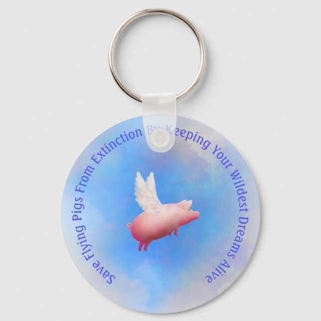 Save Flying Pigs Keychain (Front)
