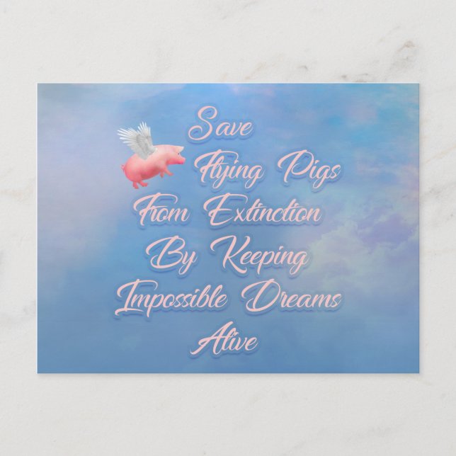 Save Flying Pigs Postcard (Front)