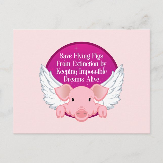 Save Flying Pigs Postcard (Front)