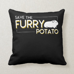 Save Furry Potato Mountain Guinea Pig Throw Pillow