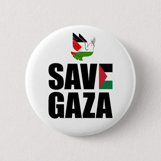SAVE GAZA  2 INCH ROUND BUTTON (Front)
