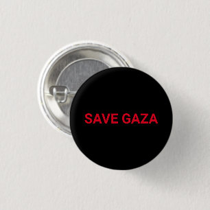 Save Gaza black red custom text minimalist 1 Inch Round Button