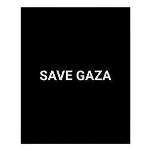 Save Gaza black white and custom text minimalist  Poster