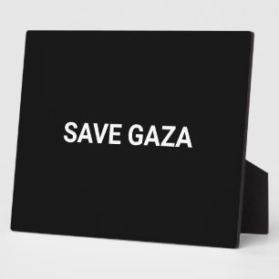 Save Gaza black white custom text minimalist Plaque