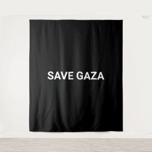 Save Gaza black white custom text minimalist Tapestry