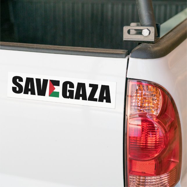 SAVE GAZA bumper Sticker (On Truck)