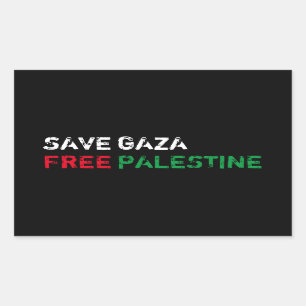 Save Gaza Free Palestine white red green black Sticker