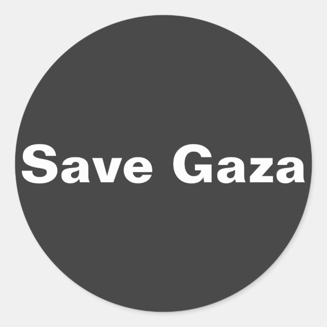 Save Gaza Simple Text Supporting Gaza Palestine Classic Round Sticker (Front)