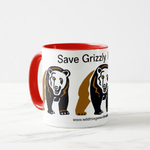  Save GRIZZLY Bears - Endangered animal - Wildlife Mug