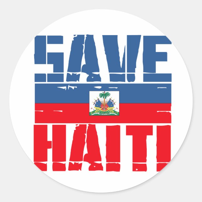 SAVE HAITI CLASSIC ROUND STICKER (Front)