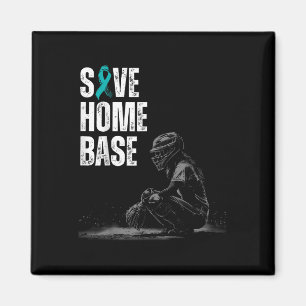Save Home Base Baseball Player Ovarian Cancer Awar Magnet