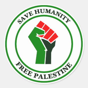 Save Humanity, Free Palestine, Classic Round Sticker