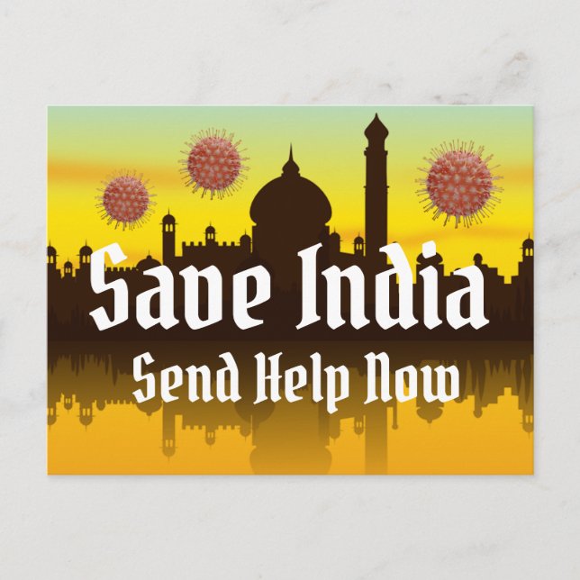 Save India From Covid-19 Postcard (Front)