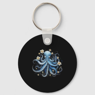 Save Kraken Blue Octopus Squid Sea Live Save Ocean Keychain