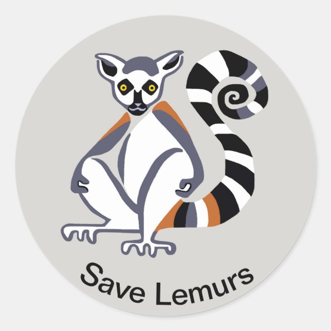 Save LEMURS -Nature - Wildlife - Madagascar Classic Round Sticker (Front)
