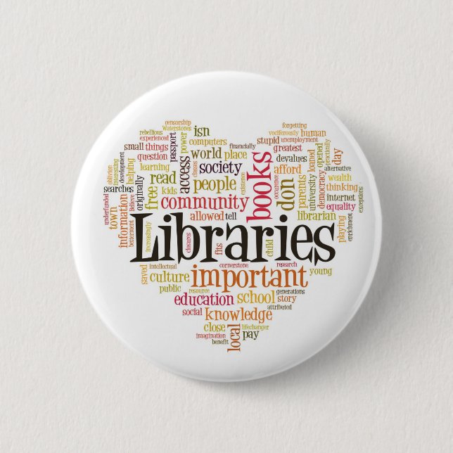 Save Libraries 1 2 Inch Round Button (Front)