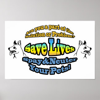 Save Lives Spay & Neuter Your Pets! Poster