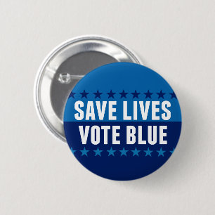 Save Lives Vote Blue 2026 Election 2 Inch Round Button