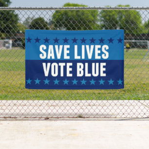 Save Lives Vote Blue 2026 Election Democrat Banner