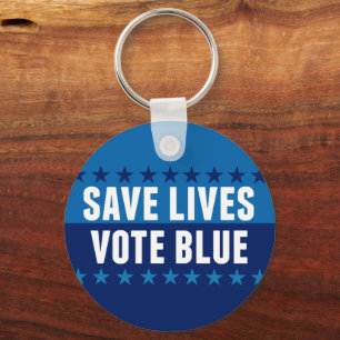 Save Lives Vote Blue 2026 Election Keychain