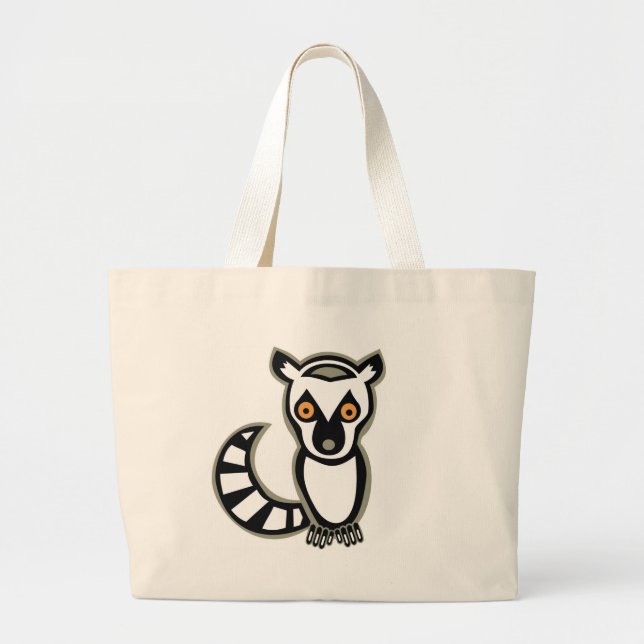 "SAVE" LUNA the LEMUR Large Tote Bag (Front)