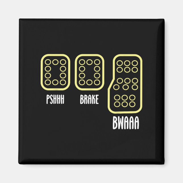Save Manual Pedal Shift Diagram Car Racing Funny Q Magnet (Front)