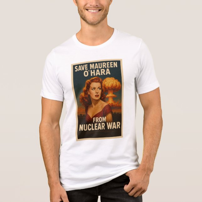 Save Maureen O'hara from Nuclear War Tri-Blend Shirt (Front)