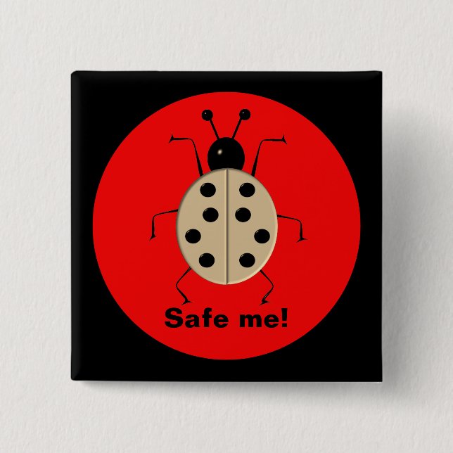 Save me! Cute colourful ladybugs,personalized 2 Inch Square Button (Front)