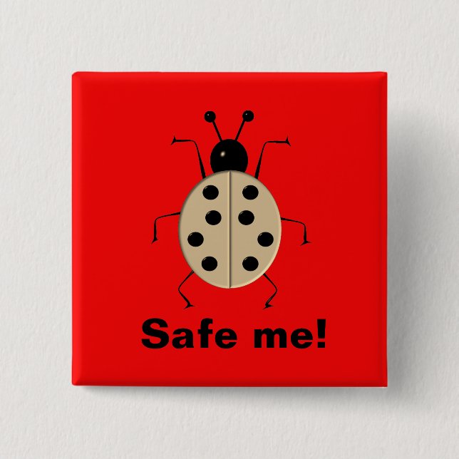 Save me! Cute colourful ladybugs,personalized 2 Inch Square Button (Front)