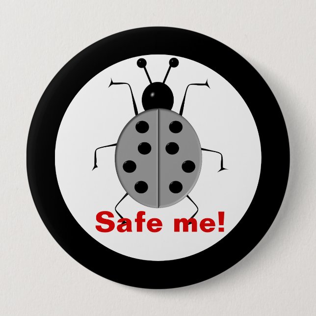 Save me! Cute colourful ladybugs,personalized 4 Inch Round Button (Front)