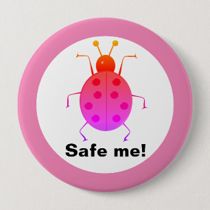 Save me! Cute colourful ladybugs,personalized 4 Inch Round Button