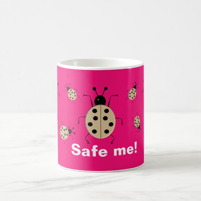 Save me! Cute colourful ladybugs,personalized Coffee Mug (Center)